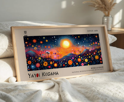 Yayoi Kusama Floral Sunset Print: Japanese Wall Art