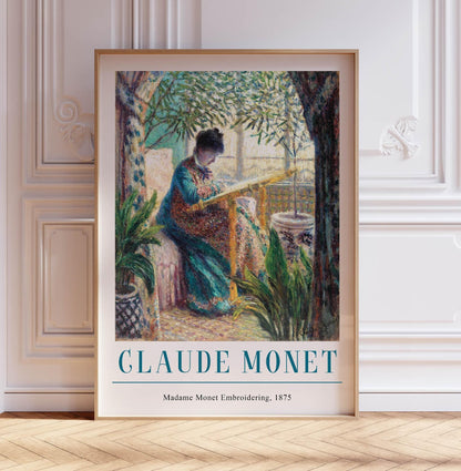 Monet Print: Madame Monet Embroidering, French Impressionism