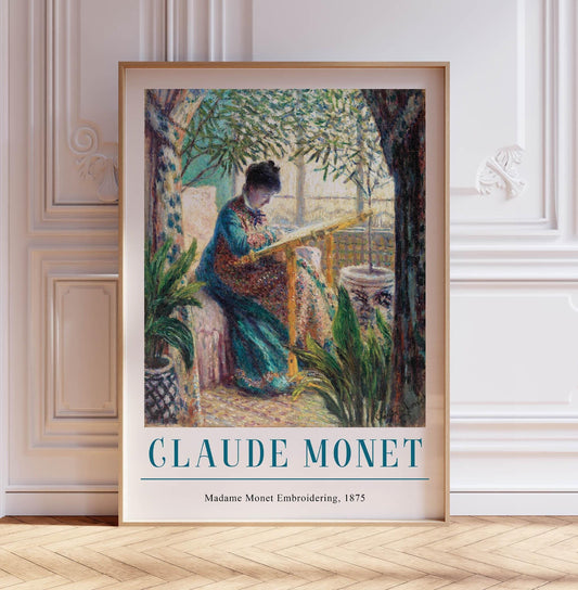 Monet Print: Madame Monet Embroidering, French Impressionism