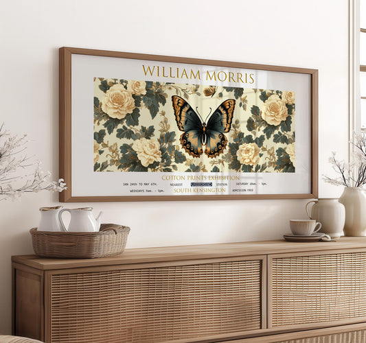 William Morris Butterfly Art Print: Vintage Botanical Textiles