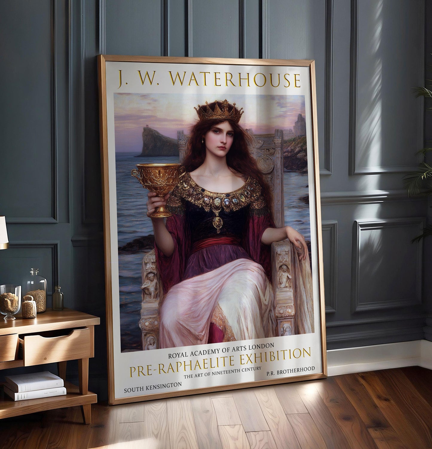 John William Waterhouse Art Print: Regal Queen Pre-Raphaelite Poster