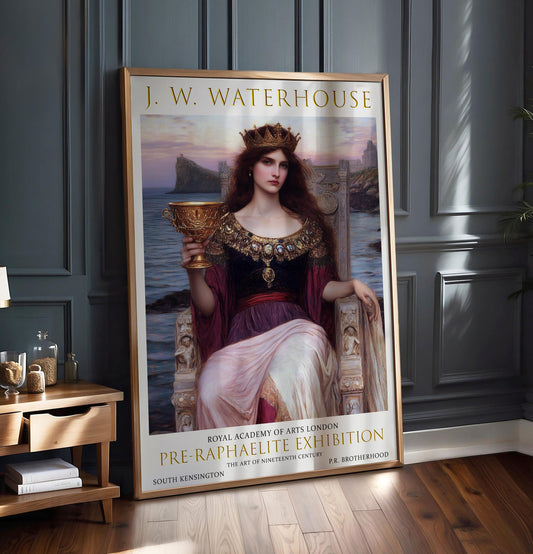 John William Waterhouse Art Print: Regal Queen Pre-Raphaelite Poster