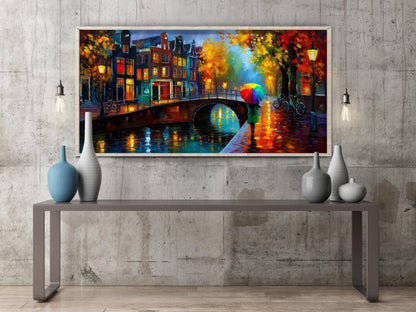 Amsterdam Canal Cityscape Panoramic Print