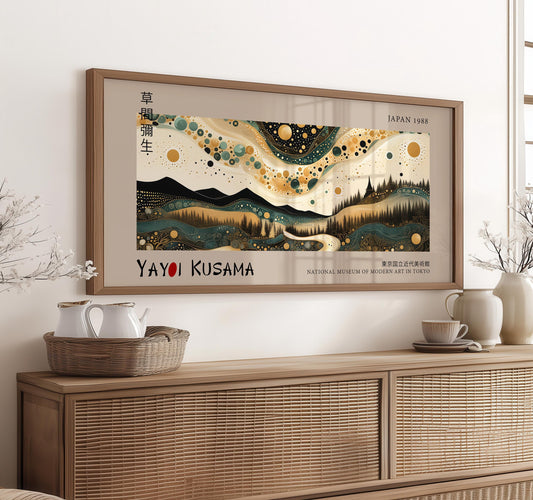 Yayoi Kusama Inspired Japanese Art Print: Celestial Landscape
