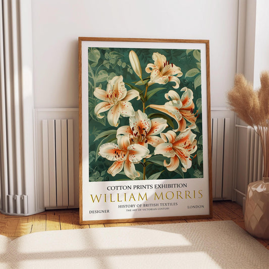 William Morris Lily Print - Vintage Floral Art | Botanical Wall Decor