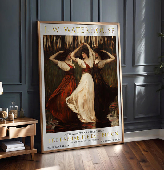 John William Waterhouse Art Print - The Dance, Vintage Pre-Raphaelite Poster, Romantic Wall Decor, Classic Artwork