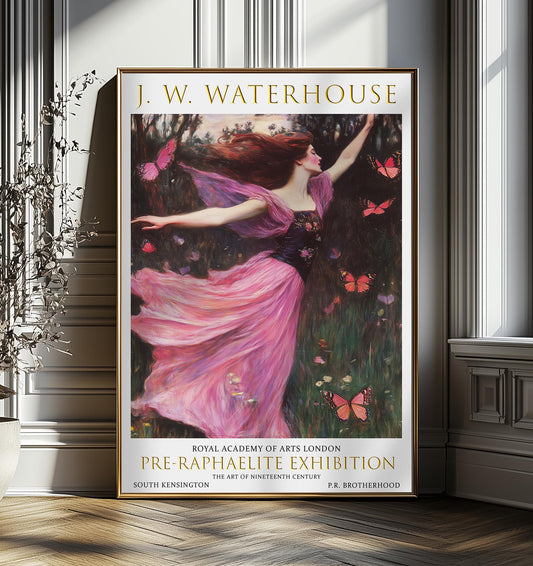 Waterhouse Butterfly Nymph Art Print: Pre-Raphaelite Vintage Decor