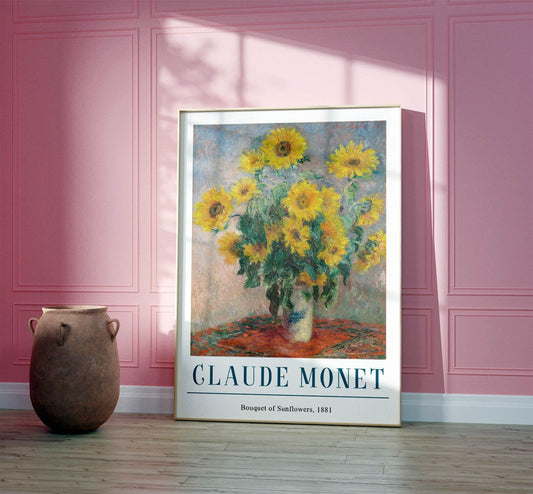 Monet Sunflowers Print: Vintage French Impressionist Floral Décor