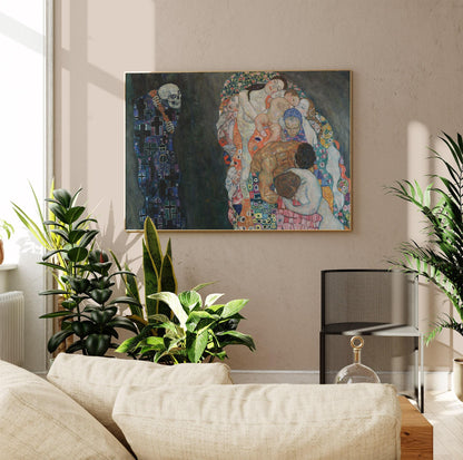 Gustav Klimt Print – Death and Life Art Nouveau Vintage Poster on Premium Paper