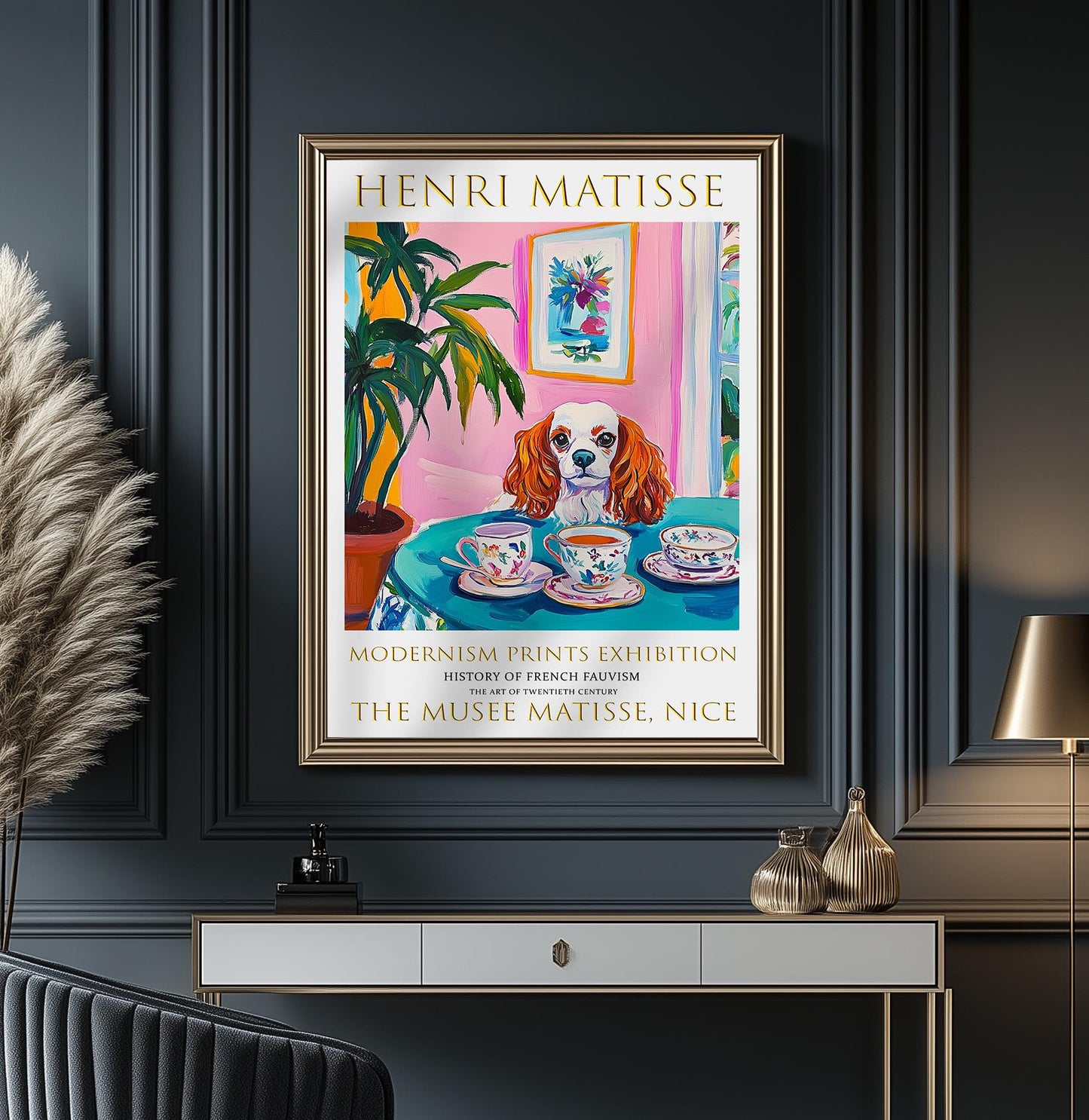 Colourful Dog in Matisse Print, Fauvist Art, Parisian Gallery Wall Poster
