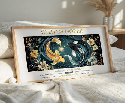 William Morris Koi Fish Art Print: Vintage Floral Textiles