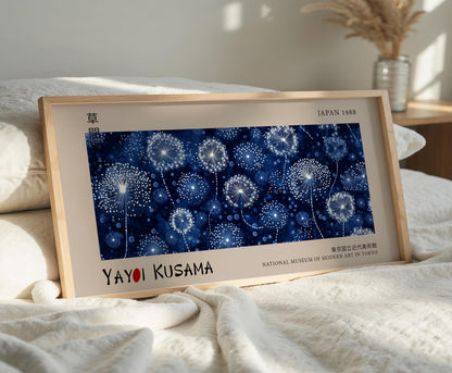 Dandelion Panoramic Print – Midnight Floral Print – Whimsical Botanical Poster