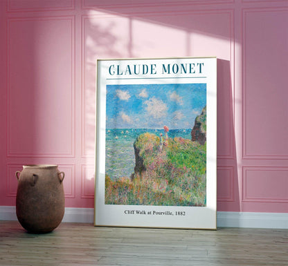Monet "Walk on the Cliff" Poster: Vintage French Impressionist Print