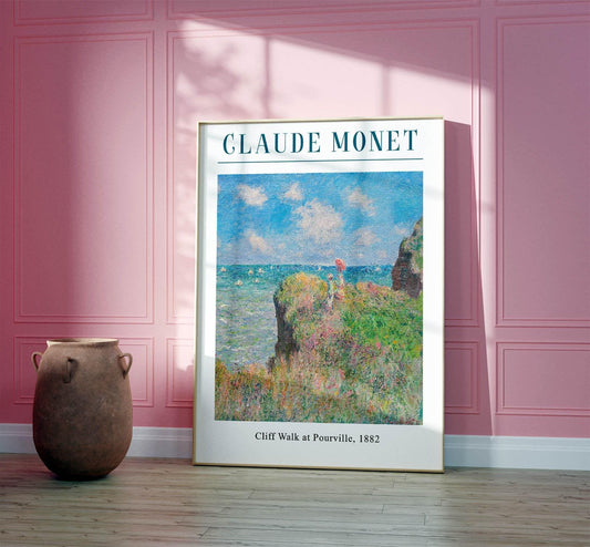 Monet "Walk on the Cliff" Poster: Vintage French Impressionist Print