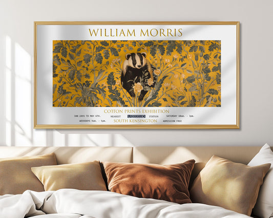 William Morris Badger Print: Vintage Floral Panoramic Wall Art
