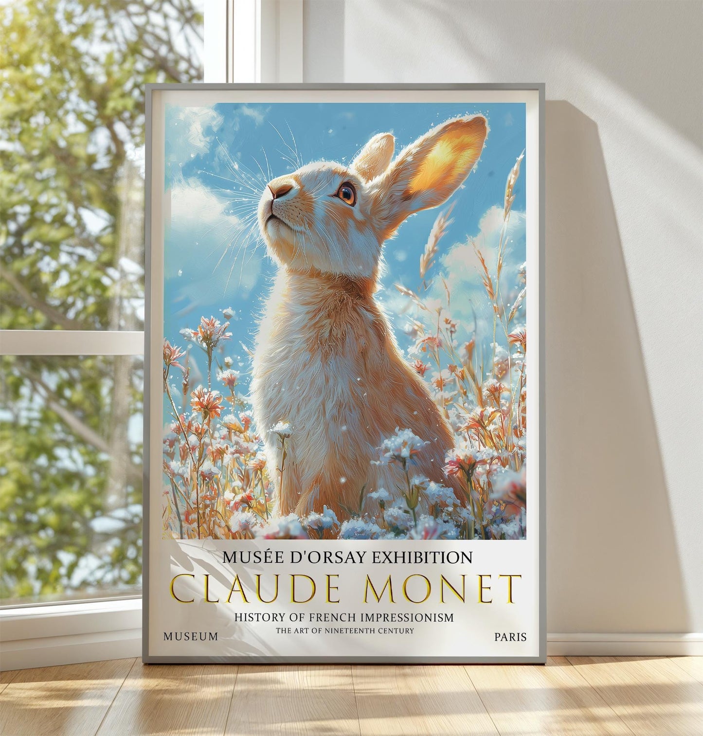 Claude Monet Rabbit Print: Vintage Impressionist Wall Art