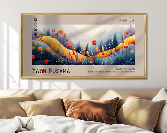 Yayoi Kusama Inspired Japanese Wildflowers Print: Abstract Floral Art