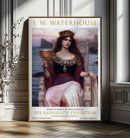 John William Waterhouse Art Print: Regal Queen Pre-Raphaelite Poster
