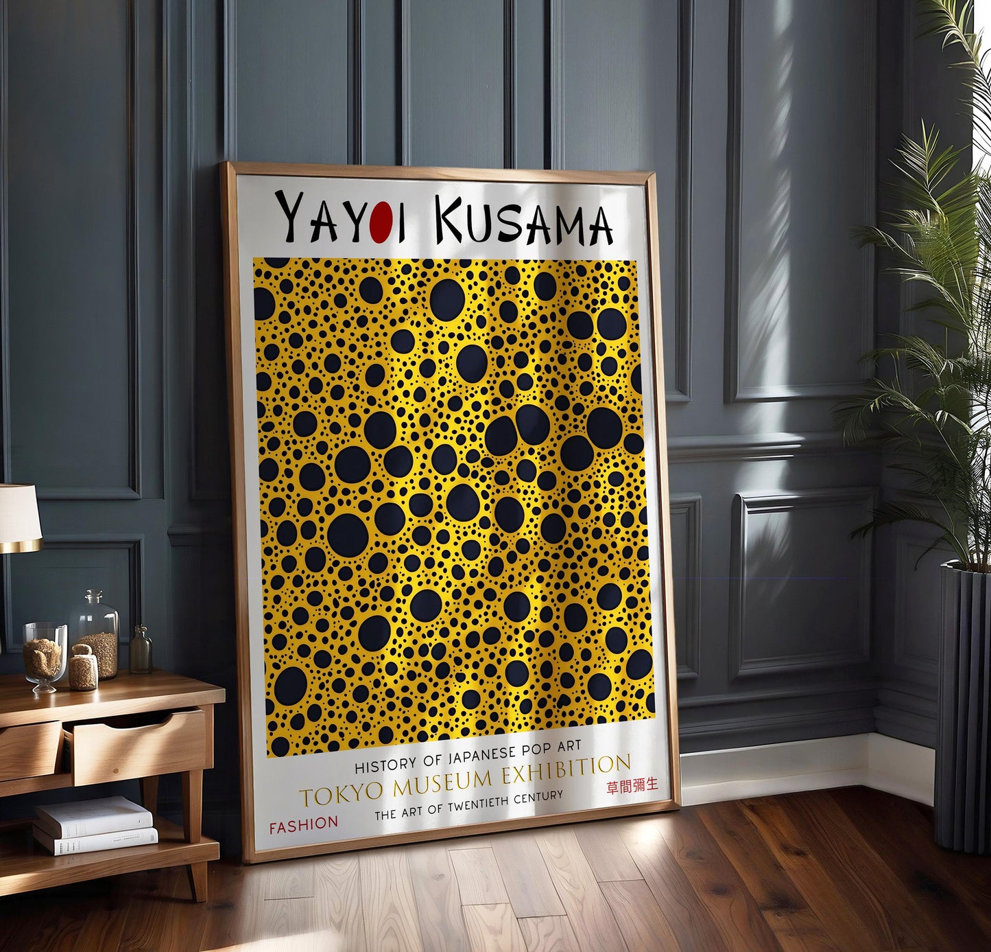 Japanese Polka Dot PRINT WALL ART Picture Poster