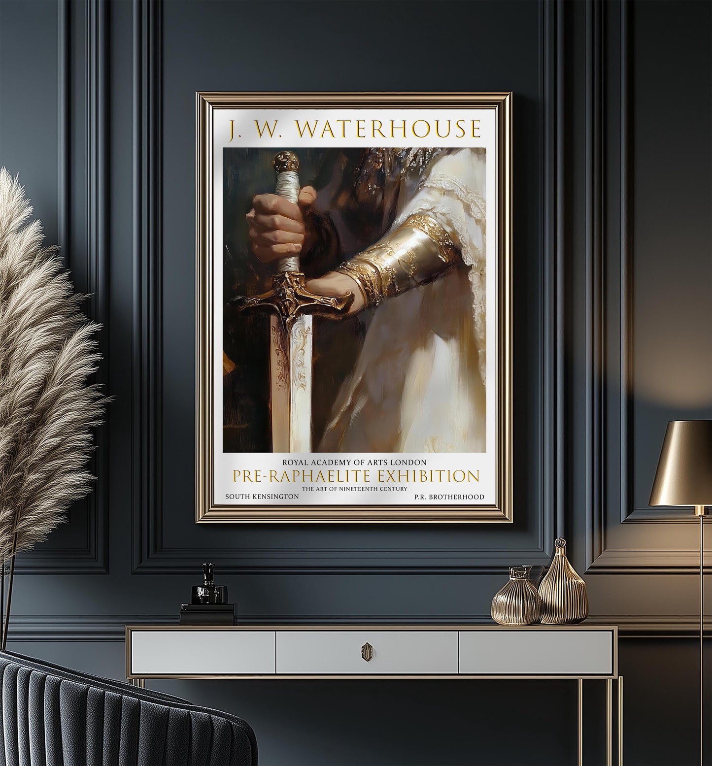 Waterhouse Print: The Knight's Sword - Pre-Raphaelite Exhibition Poster
