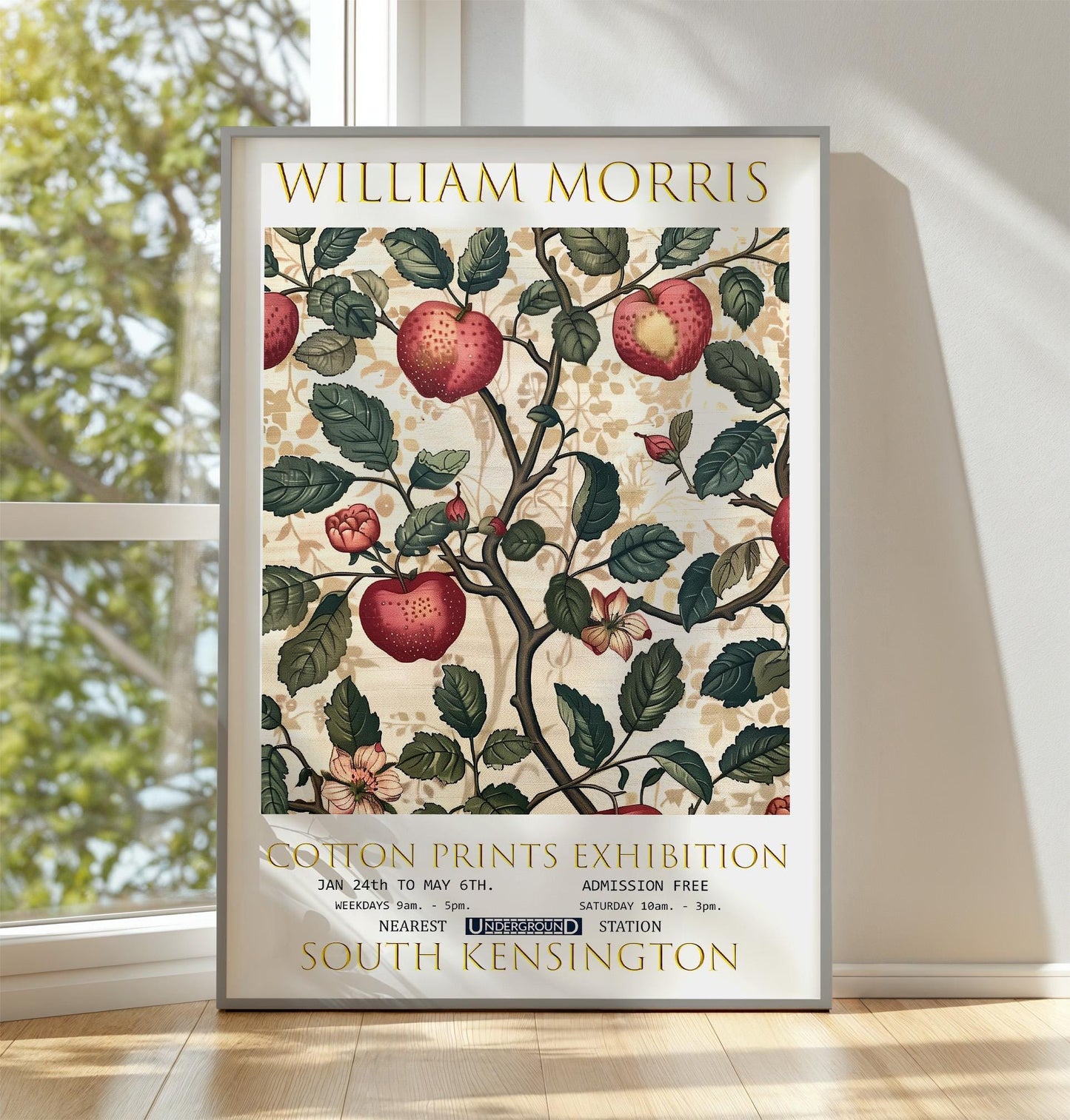 William Morris 'Apple Tree' Print: Vintage Floral Textile Art