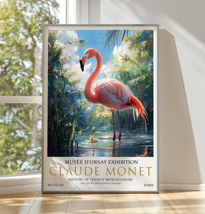 Claude Monet Flamingo Print: Vintage Impressionist Wall Art