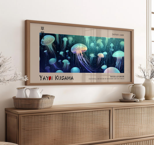 Japanese Jellyfish Wall Art – Deep Sea Ocean Print – Sea Life Artwork