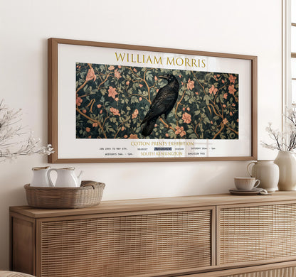 William Morris Raven Print: Gothic Botanical Wall Art