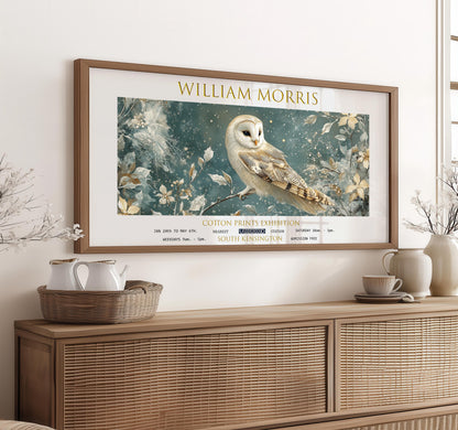 Print: William Morris Owl Panoramic, Vintage Botanical Exhibition Art