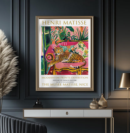 Leopard Chaise Poster, Matisse Style Wall Art
