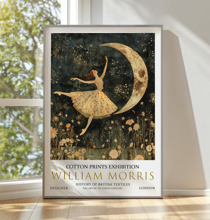 Print: Ballerina Moon, Celestial William Morris Wall Art