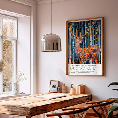 Gustav Klimt Deer Print – Vintage Art Print on Premium Paper Poster