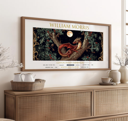 William Morris Dragon Print: Vintage Botanical Wall Art