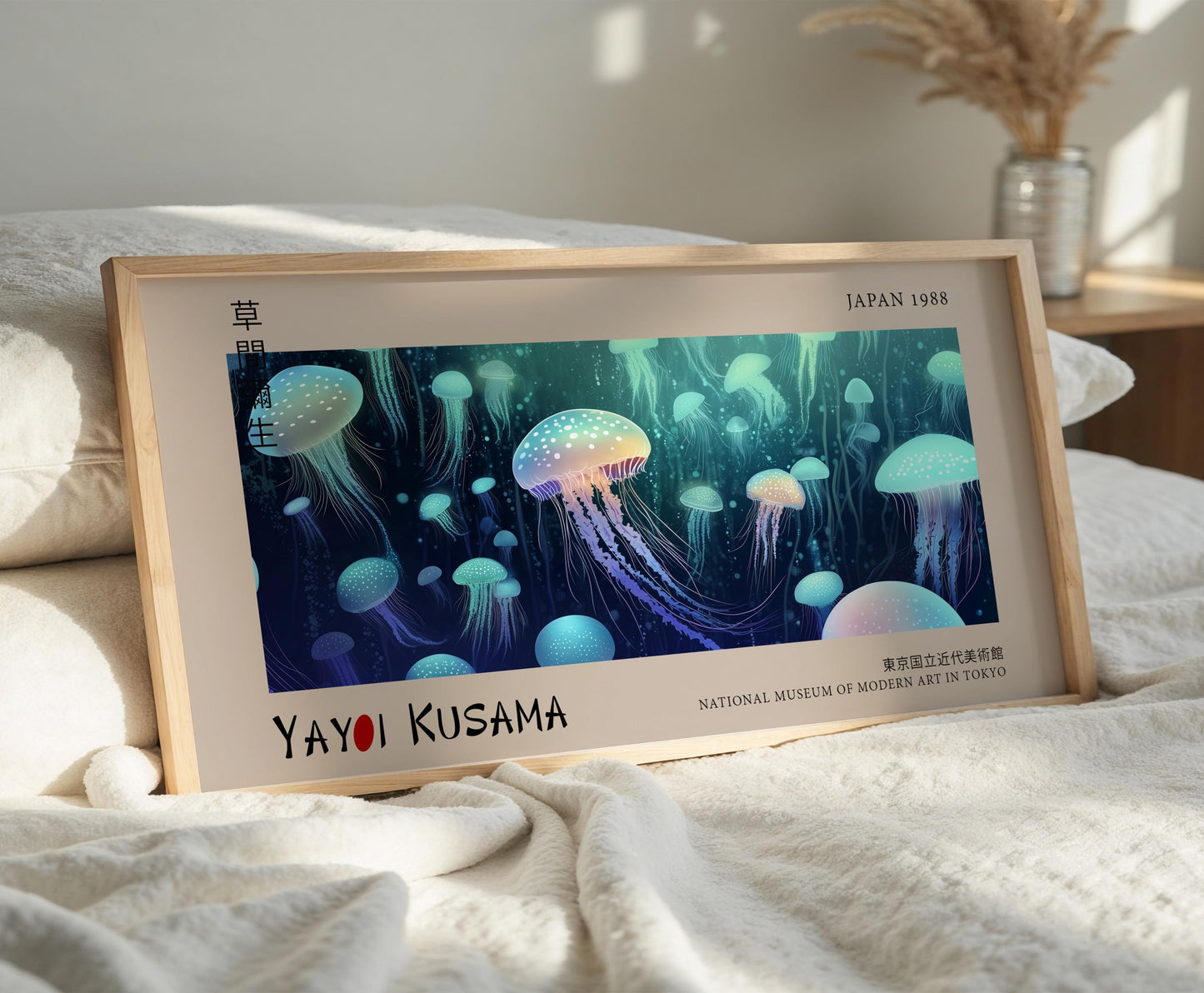 Japanese Jellyfish Wall Art – Deep Sea Ocean Print – Sea Life Artwork