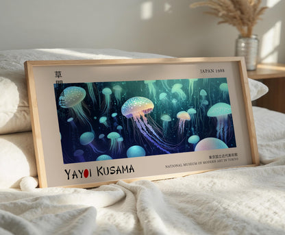 Japanese Jellyfish Wall Art – Deep Sea Ocean Print – Sea Life Artwork
