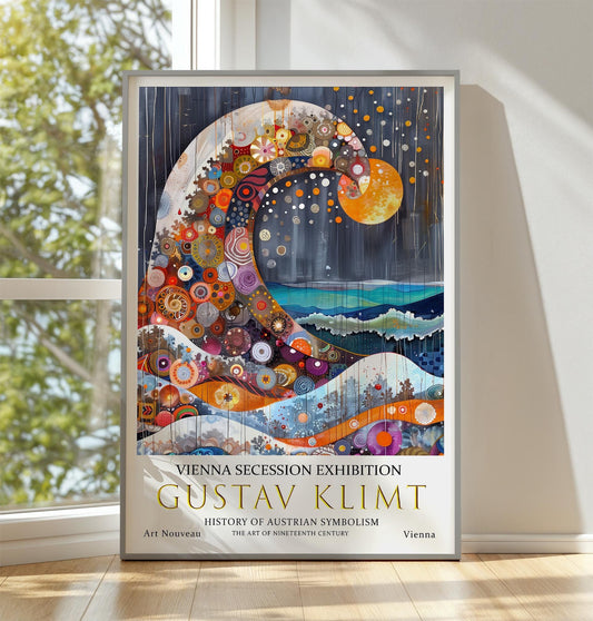 Gustav Klimt Print – Art Nouveau Vintage Poster | Ocean Night Artwork on Premium Paper