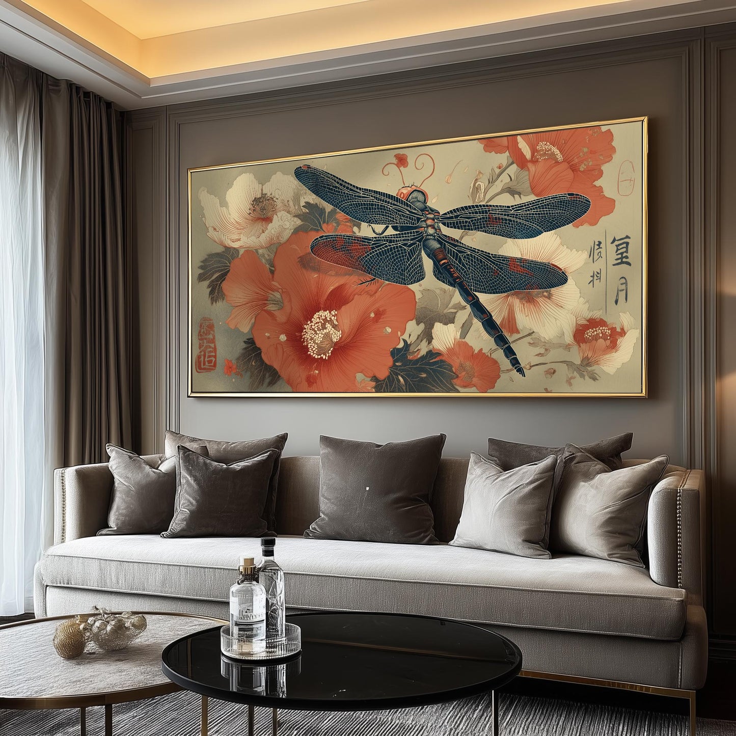 Dragonfly Poster Print – Japanese Wall Art – Ukiyo-e Woodblock Style