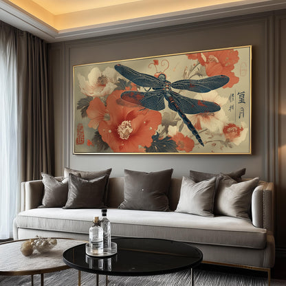 Dragonfly Poster Print – Japanese Wall Art – Ukiyo-e Woodblock Style