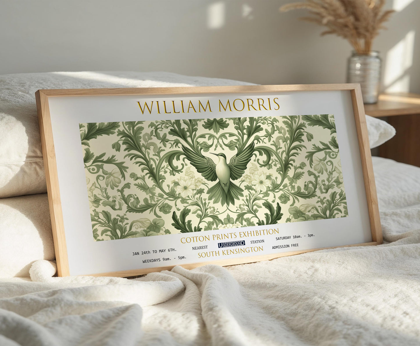 Print, William Morris Botanical Panoramic Wall Art, Vintage Poster