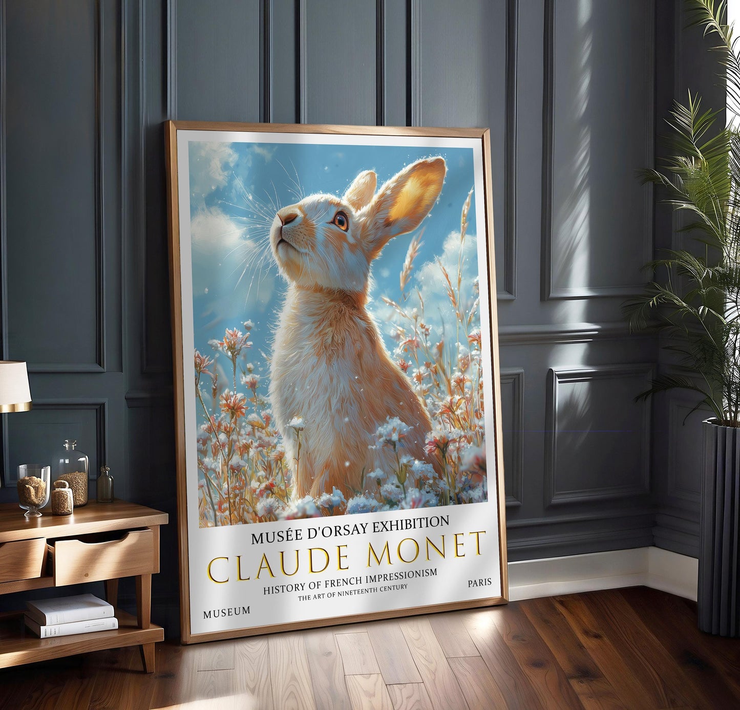 Claude Monet Rabbit Print: Vintage Impressionist Wall Art