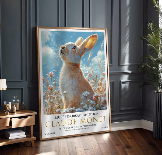 Claude Monet Rabbit Print: Vintage Impressionist Wall Art