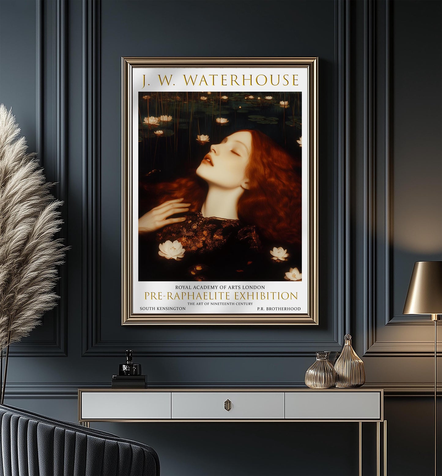 Ophelia Art Print: John William Waterhouse Pre-Raphaelite Style