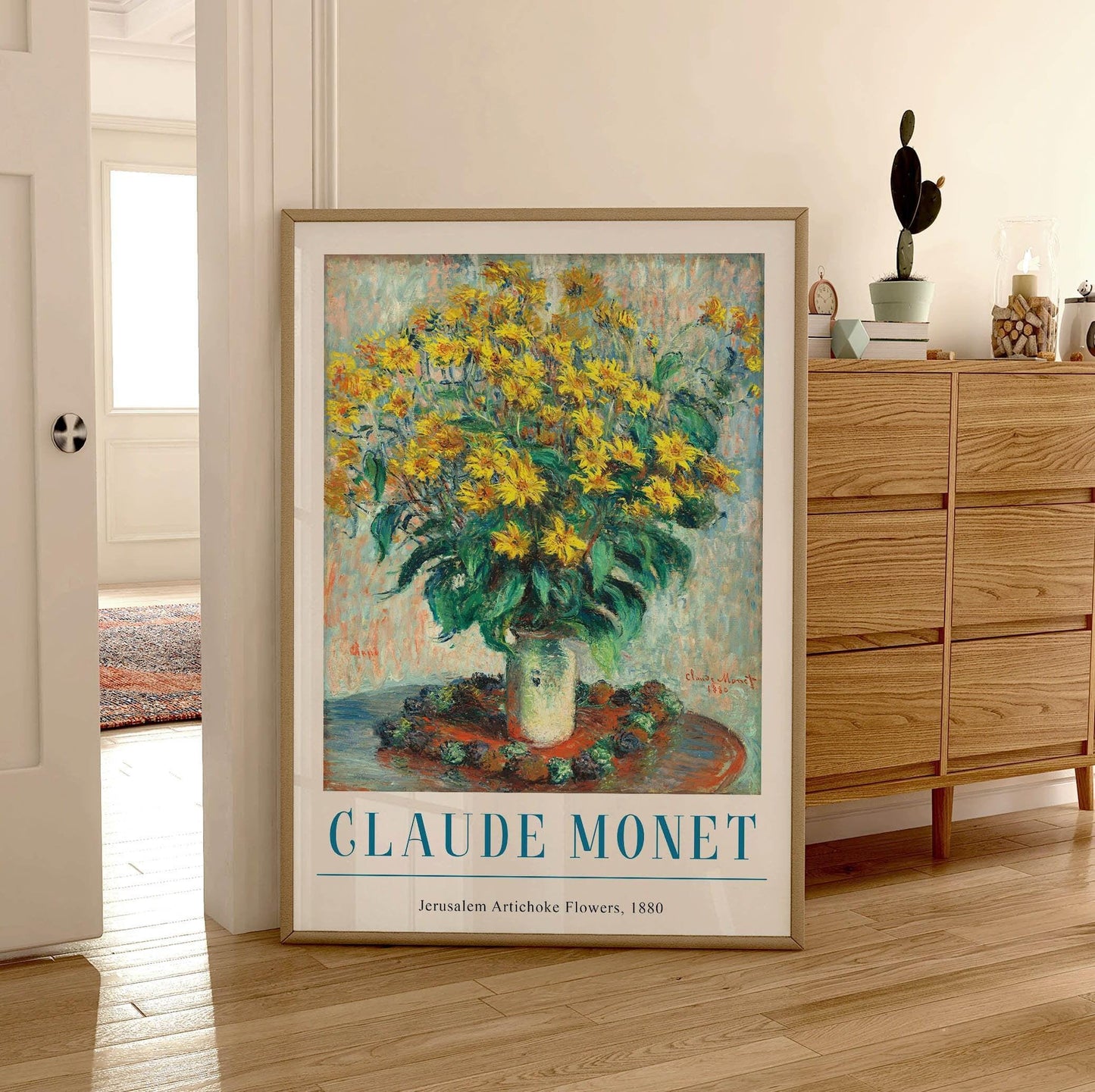 Monet Jerusalem Artichoke Flowers Print: Vintage French Impressionism