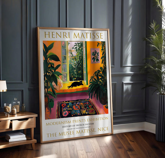 Matisse Cat Print: Fauvist Abstract Painting, Modern Wall Art
