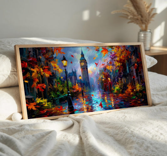 Impressionist Oil Painting London PANORAMIC WALL ART Unframed Picture Print