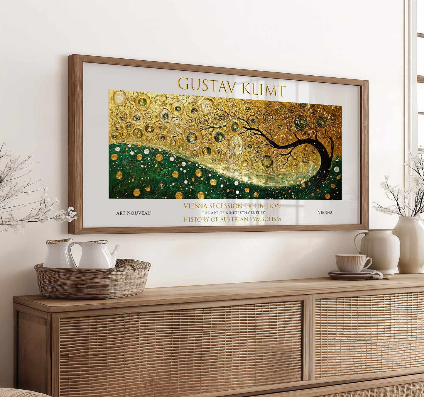 Gustav Klimt Tree of Life Print: Art Nouveau Golden Landscape