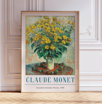 Monet Jerusalem Artichoke Flowers Print: Vintage French Impressionism
