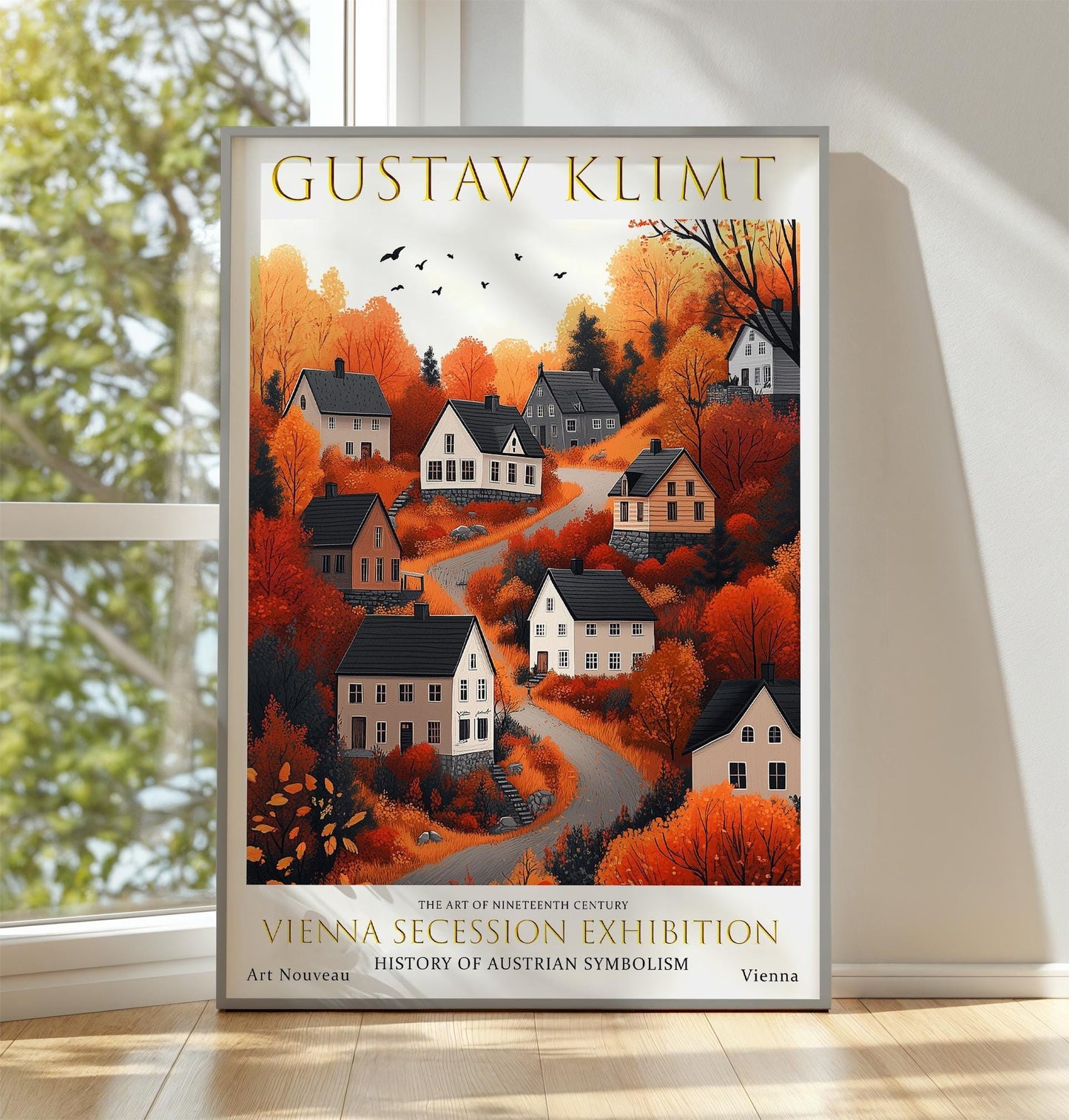 Gustav Klimt Print – Art Nouveau Wall Art | Vintage Autumn Village Poster