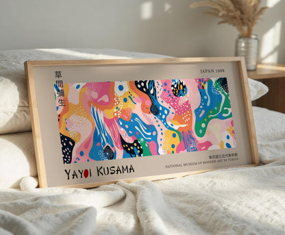 Art Print: Yayoi Kusama Inspired Polka Dot Panoramic Wall Decor