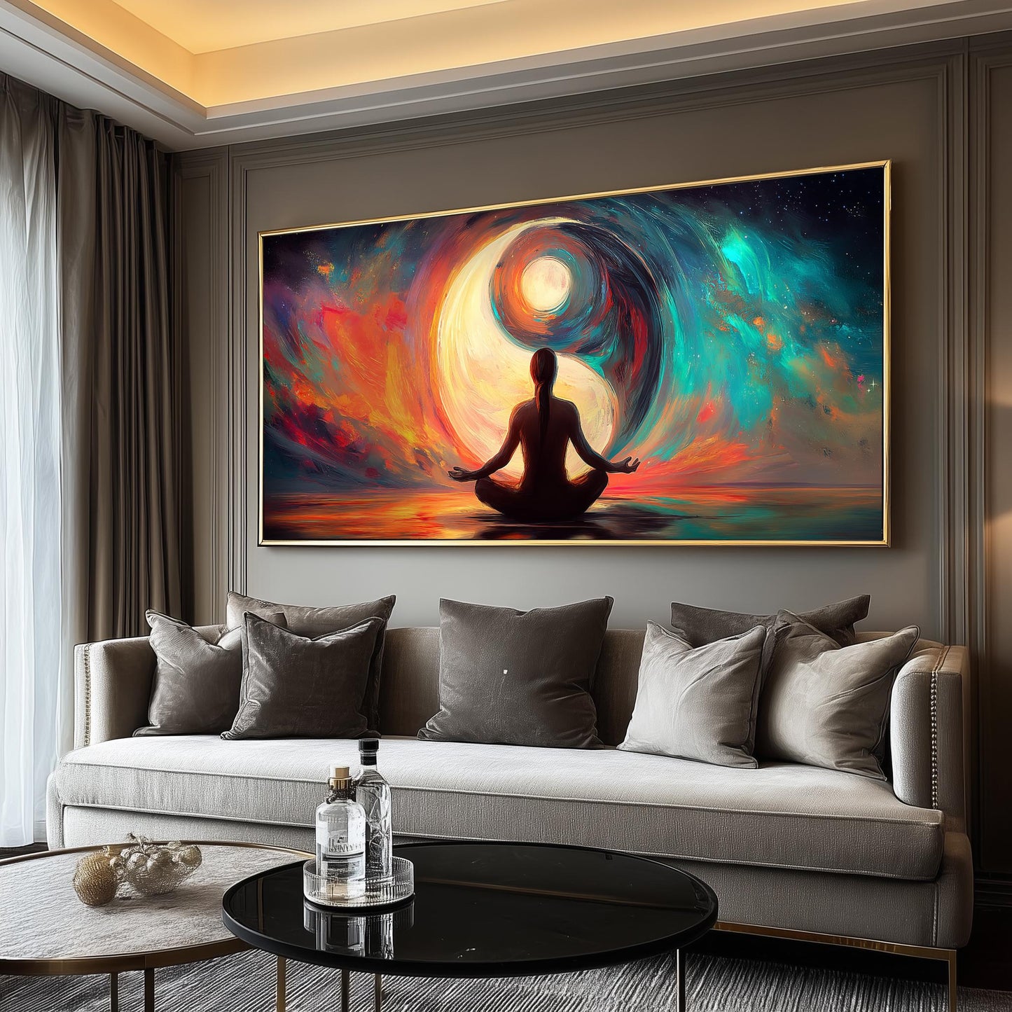 Yin Yang Japanese Art Print: Yoga Meditation, Spiritual Zen Decor